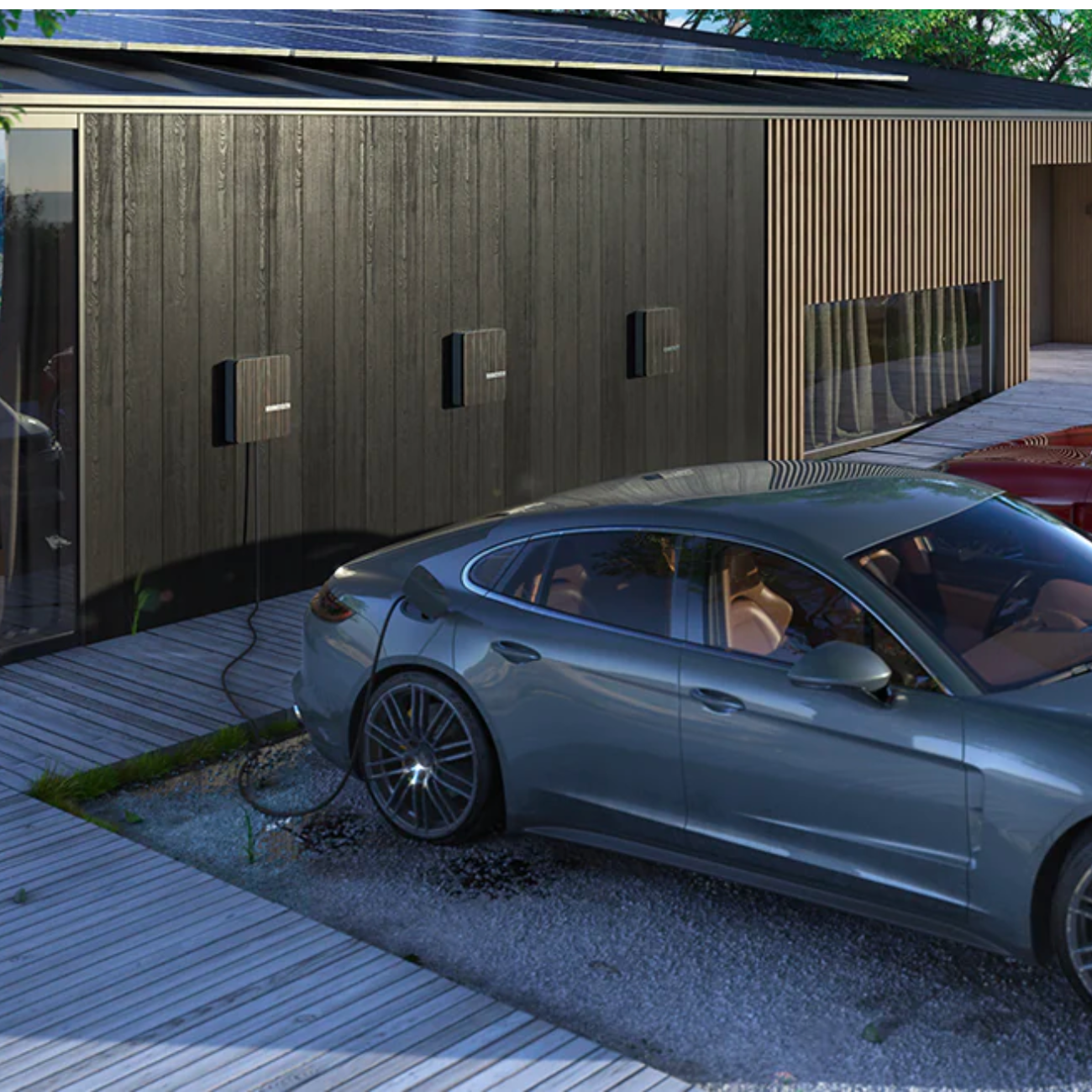 Porsche Cars Next to Andersen EV Home Charging Points